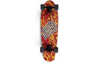 GHETTO BLASTER Cruiser Skateboard, 71 x 23 cm, Skateboard per Adulti, Bambini, Ragazze, Ragazzi, Principianti, Cuscinetti Abec 7, Tavola 7 Strati di Acero, Ruote 65 x 45 mm, Modello Flame 28”