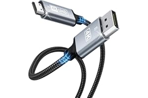 SEWOWIBO DisplayPort to HDMI,4K DisplayPort to HDMI cable 1M,Unidirectional DP to HDMI,Nylon Braided Display Port to HD MI Compatible with Desktops,Laptops,PC,Dell,HP,HDTV,Projector AMD NVIDIA