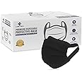 Careview N95 3 Ply Disposable Surgical Face Mask Box with FABRIC Earloop and built in Nose Pin, Certified by BFE>99% and PFE > 95%, SITRA, DRDO, ISO and CE (BLACK, Pack of 400)
