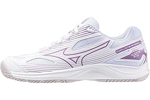 Mizuno Cyclone Speed 4 Women's Volleyball Shoes, White/Patrician Purple/Quince - 7 UK