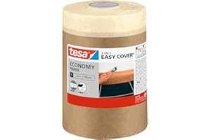 tesa 58880 - Ruban de masquage + Bâche Easy Cover Kraft - taille S - 20m:150mm