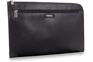 Visconti - Porte Document Cuir Homme - Pochette Pour A4 Bloc-Note et Tablette - Portefeuille Zippé - Conférencier Organiseur - 18238 BOND - Noir