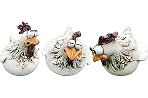 OKUGAIYA Gartendeko Huhn Gartenstecker, Hühner Deko Garten, Outdoor Garten Gartendeko Hinterhof Rasen Pfähle Huhn Gartenstecker Henne Hahn Henne Vogel Seitensitz Indoor (3 Stück)