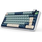 RK ROYAL KLUDGE R75 Clavier Gamer Tir Mode Gasket Mounted, Clavier sans Fil Mécanique RVB, AZERTY Français avec Knob, Clavier