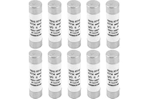 BOABY 6A Fusible 10x38mm, 10Pcs 100KA Rupture Capacité Fusible Fusible Avec Indicateur Remplacement Du Fusible De Tube De Cartouche En Céramique, Composants Électroniques, 380-500V Ac