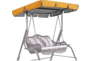 ‎FUFRE FUFRE Ersatzdach für Hollywoodschaukel 3 Sitzer Wasserdicht Ersatz Bezug, Schattierung der Sonnendach Gartenschaukel Schaukel Dach für Garten und Terrasse (Orange, S)