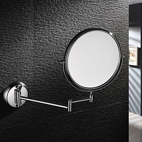 GuRun 1 /5-Fach Vergroesserung Doppelseitiger Wand Kosmetikspiegel,durchmesser rund 20cm, verchromt, M1306(20cm,5x) - 3