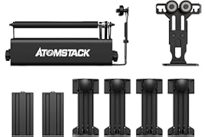 Bisofice Atomstack R3 Pro Rotary Roller Laser Rotationswalze für Lasergravierer, 360° Y Achsen Rotationswalzen Gravur für Laser Graviermaschine, Gravieren von Zylindrischen Objekten, Weinglas