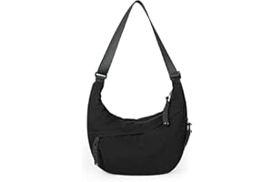 HiTotes Nylon Crescent Bag for Women Half Moon Hobo Sling Crossbody Purse Shoulder Bag