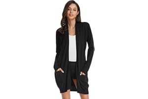 GRACE KARIN CáRdigan de Punto CláSico Largo Mujer Chaqueta Abierta de Punto Manga Larga
