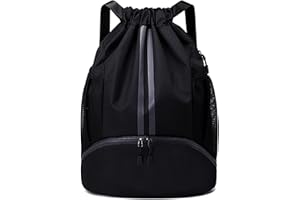 HUA ANGEL Étanche Sac à Dos à Cordon Grand Sacs de Sport à Cordon de Serrage avec Compartiment à Chaussures Unisexe pour La Vie Quotidienne En Plein Air Décontracté Yoga Ecole Plage Natation