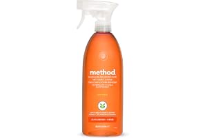 method Köksrengöring spray, kraftfull universalrengöring för kök, tar bort fett och smuts, fräsch clementindoft, perfekt för dagligt bruk, 1 x 828 ml