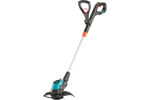 Coupe-bord. ss fil EasyCut 23/18 V P4A Gardena, ss batterie : Débroussailleuse cercle coupe 230 mm, poignée réglable, arceau de protect. pr plantes et réglage d’inclinaison de manche (14700-55)