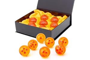 JurciCat 7 Piezas Bola Dragon Anime Decoración 4.3cm Dragón Crystal Bolas con Caja de Regalo para Coleccionista Cosplay Fiesta Día de los Niños Cumpleaños Halloween Navidad (1 a 7 Estrellas)