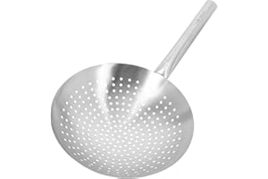 Housoutil Skimmer Küche Schaumlöffel Edelstahl Abseihlöffel Schaumkelle Ölfilter Löffel Schlitz Löffel Sieb Schöpflöffel Nudelsieb Mesh Sieb für Restaurant Hause Küche Hot Pot 30CM