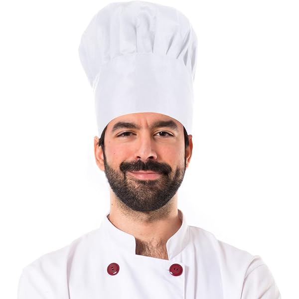 Cappello Chef 3 Pezzi Regolabile - Cotone, Unisex, Per Cucina, Ristorante, Hotel, Panificio