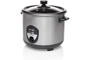 ‎TRISTAR Tristar Reiskocher, 1,5 Liter, Reis für bis zu 10 Personen ohne Anbrennen, Mit Warmhaltefunktion, 500W, Edelstahl, RK-6127, Silver