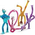 Vercapm 4 Pieces LED Telescopic Suction Cup Giraffe Toy, Shape Changing Telescopic Tube Fidget Toys, Pop Tubes, Fidget Tubes Sensory Toys for Girls Boys (Giraffe)