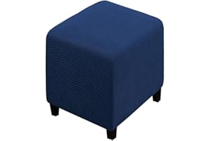 ELYSYSRL Ottomane Schonbezug Hockerbezug, 40x40/50x50/60x60 Hocker Husse für Fußhocker Quadratisch/Rechteckig, Stretch Bezug Ottomane Abdeckung Überzug Hocker Protector Waschbar Hockerabdeckung ( Color : #23 ,