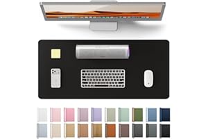 YSAGi Leather Desk Mat, Large Mouse Mat, Non-Slip Desk Pad, Waterproof Leather Table Protector Writing Pad for Office and Home (60 x 35 cm, Black)