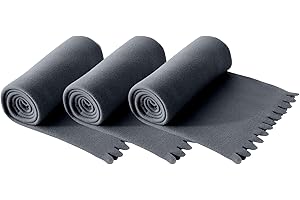 ‎WOMETO wometo 3er Set Wave Fleecedecken 120x160 cm - Oeko-TEX ca. 300g weiche Fleece Decke mit Wellenrand Anti-Pilling grau