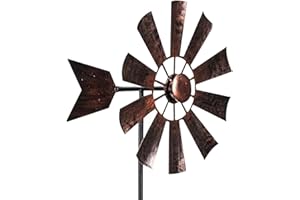 NASSMOSSE Mulino a vento per cortile, 72,9 x 24,1 cm, filatori a vento da giardino, impermeabili, sculture a vento vintage e filatori per patio, prato esterno 1
