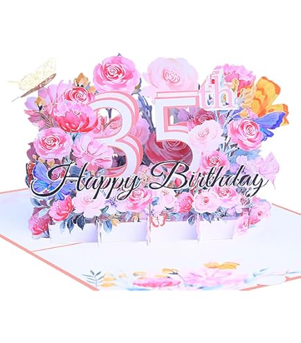 Geburtstagskarte Zum 35. – Stylisches Design Für Ihn & Sie, Mit Umschlag, 14x21,6 Cm, Hochwertiger Karton