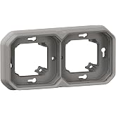 Legrand Plexus 069683L Recessed Plate - 2 Posts - Horizontal or Vertical - Grey