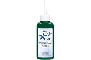 KREUL 42719 - Window Colour verde musgo 80 ml, pintura al agua para ventanas, con superficie texturada, para cristales, espejos, azulejos y otras superficies lisas