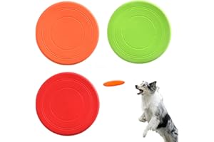 TSHAOUN 3 Packs Frisbees pour Chien Soucoupes Paoutchouc Naturel, Frisbee Jouet en Caoutchouc，Non Toxique Rubber Ronde Frisbee