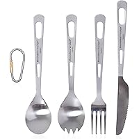 iBasingo Titan Geschirr Set Camping Gabel Löffel Spork Messer Essstäbchen Indoor Outdoor Ultraleichtes Besteck Proable…