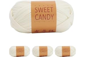 Yixinly 400g Fettuccia per Borse a Uncinetto, Filato per Borse Uncinetto Filato Uncinetto, Fettuccia per Borse Filo Uncinetto per Borsa, Cestino, Coperta, Decorazione Domestica 4x100g (Bianco Latteo)