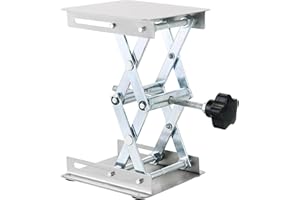 DASBET Lab Scissor Stand 100 x 100mm Laboratory Lifting Platform Stainless Steel Adjustable Lab Stand Router Lift Scissor Lift for Chemical Instrument Support Load Capacity 5KG from 45mm to 150mm