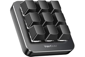 VAYDEER Tastiera per macro con una sola mano meccanica multifunzione con 9 tasti completamente programmabili e tastiera macro regolabile, compatibile con Mac OS, Windows, Vista (nero)