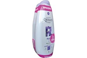 Dermomed Bagnoschiuma Rilassante all’Iris con Acido Ialuronico e Glicerina, Profumo Floreale Dolce e Cipriato, Azione Emolliente, Calmante e Idratante, Deramtologicamente Testato, 600 ml x 2