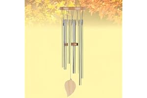 Gerhannery Campanelli a Vento Giardino, Campane a Vento per Esterni, Sonaglio a Vento Metallo Scacciapensieri da Esterno, Carillon a Vento con 6 Tubi in Lega di Alluminio per Giardino (Argento)