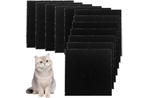 KHYYQUA 12 Pcs Filtro De Olor De CarbóN Activado,Filtro De CarbóN Activado Para Arena Y Grano De Gato, Filtro De CarbóN Activo, Para Cajas De Arena Cerradas Para Gatos,11.5 X 10.5 X 0.5 Cm