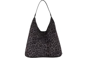 Jywmsc Leopardo Bolso Tote para Mujer Gamuza Cuero Cheetah Print Hobo Bolso Hombro Grande Bolso Satchel Vintage