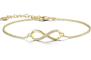 CERSLIMO Kleine Armband Mädchen Damen, 925 Sterling Silber/Gold/Rosegold Unendlichkeit Symbol Infinity Zirkonia Feine Armband Dünn Schmuck für Frauen