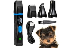 ANIMAL PLANET PETS Animal Planet 59529 Cordless Professional Pet Paw Trimmer Kit / 3 Detachable Clipper Heads/Rechargeable Dog & Cat Fur Shaver/High Precision Low Noise
