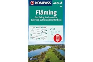 KOMPASS Wanderkarte 747 Fläming, Bad Belzig, Luckenwalde, Jüterbog, Lutherstadt Wittenberg 1:50.000: 2 in 1 Wanderkarte mit Aktiv Guide und Radtouren.