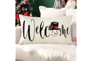JOTOM Christmas Pillow Covers Christmas Winter Holiday Cushion Covers Home Decorative Throw Pillow Covers Xmas Pillowcases for Sofa Bed Couch Decor