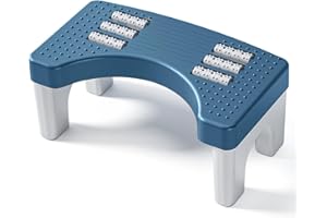 PENBINMALL Toilettenhocker Erwachsene, Toilettenhocker Klappbar Hoch, Staubfrei und Rutschfest WC Hocker Erwachsene, Eingedickter Klohocker für Assist Relieve Verstopfung, Blähungen, Reizdarmsyndrom (Blau)