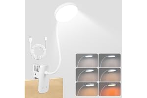 Batterilä säng med klämma, 36 LED-klämlampor, 6 färgtemperaturer | 1 300 K bärnstensljus, 5 ljusstyrkenivåer, 1 800 mAh, 360° svanhals, USB-uppladdningsbar