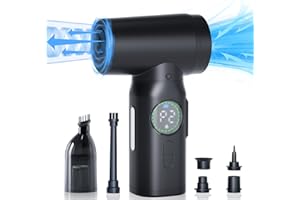 NGTeco Souffleur Air Comprimé,100000 RPM Souffleur d'air électrique 3 en 1, aspirateur 7500mAh, Puissance d'aspiration de 6,8 Kpa,écran LED, sans Fil pour Voiture, PC, Clavier.