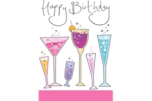 Piccadilly Greetings Nowoczesna kartka urodzinowa - 18 x 12,7 cm, niebieska|szara|różowa|brzoskwiniowa