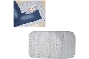 AFHGDJR Bügelunterlage für Tisch Bügelmatte Bügelunterlage 45X85CM Faltbares Baumwolle Hitzebeständige Bügeldecke Tragbar Reise Bügelunterlage für Reisen, Schützt Oberflächen Beim Bügeln