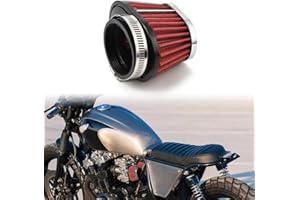 XhuangTech Motorcycle Air Filter, 51/55/60 mm Universal Fit High Performance Pod Air Intake Filter, Red Cold Air Intake Filter Replacement for Motorcycle/ATV/Dirt Pit Bike/Scooter (51 mm)