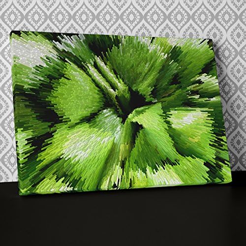 Retro Green Psychedelic Canvas Wall Art Abstract Picture Print AB849