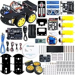 ELEGOO UNO Proyecto Kit de Coche Robot Inteligente V3.0 con UNO R3, Módulo de Seguimiento de Línea, Sensor Ultrasónico, Modulo Inalámbrico, Kit Robótico Coche Educativo y Stem de Juguete para Niño